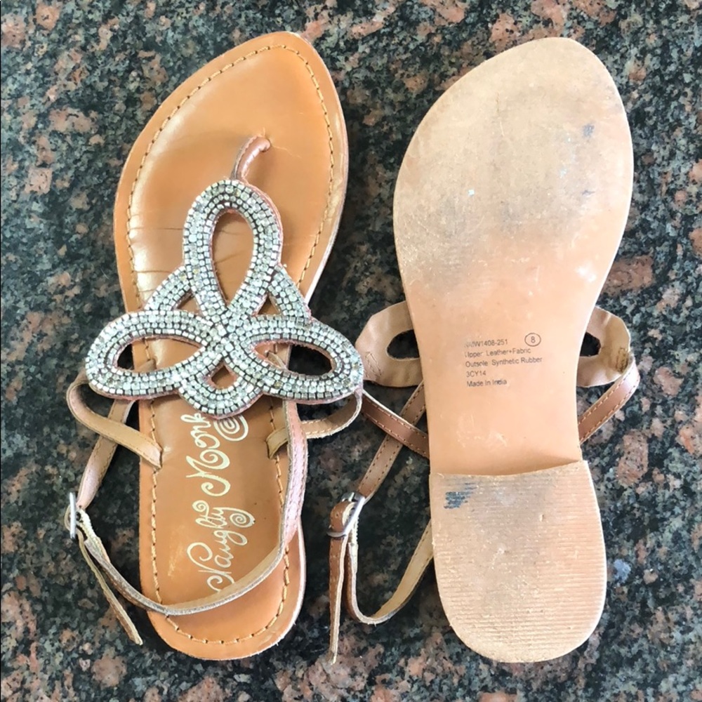 Silver Naughty Monkey sz 8 sling back sandal